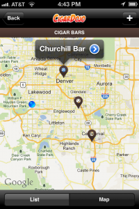 Cigar bar locator app
