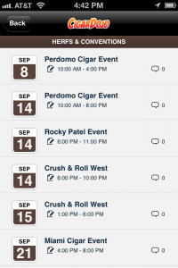 Cigar event calendar