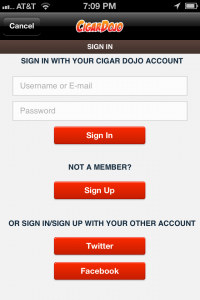 Smart phone application for cigars