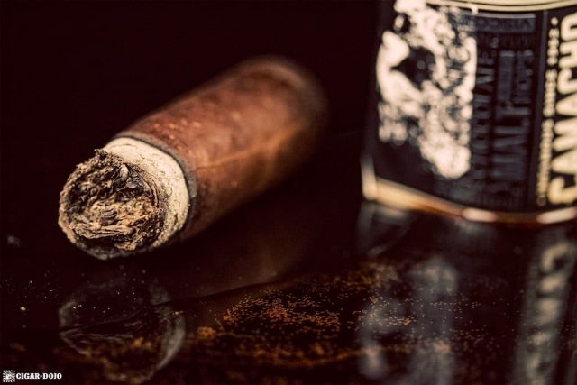 Cigar Dojo Camacho Imperial Stout Barrel-Aged cigar nub