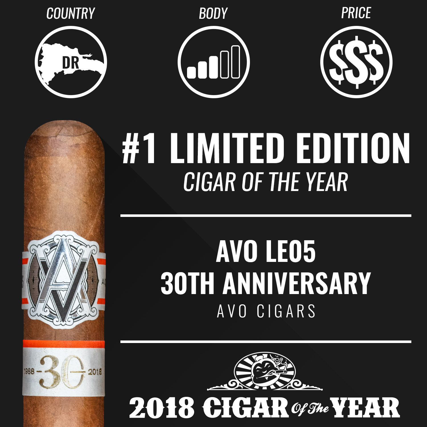 AVO LE05 30th Anniversary No. 1 Limited Edition Cigar of the Year 2018