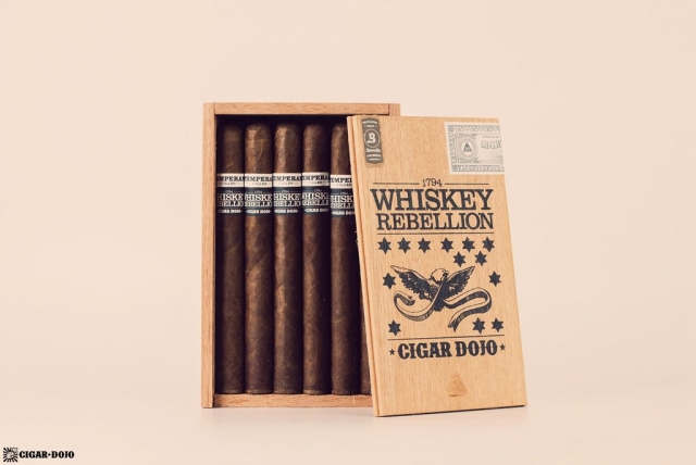 RoMa Craft Whiskey Rebellion 1794 Pennsatucky cigar box open vertical