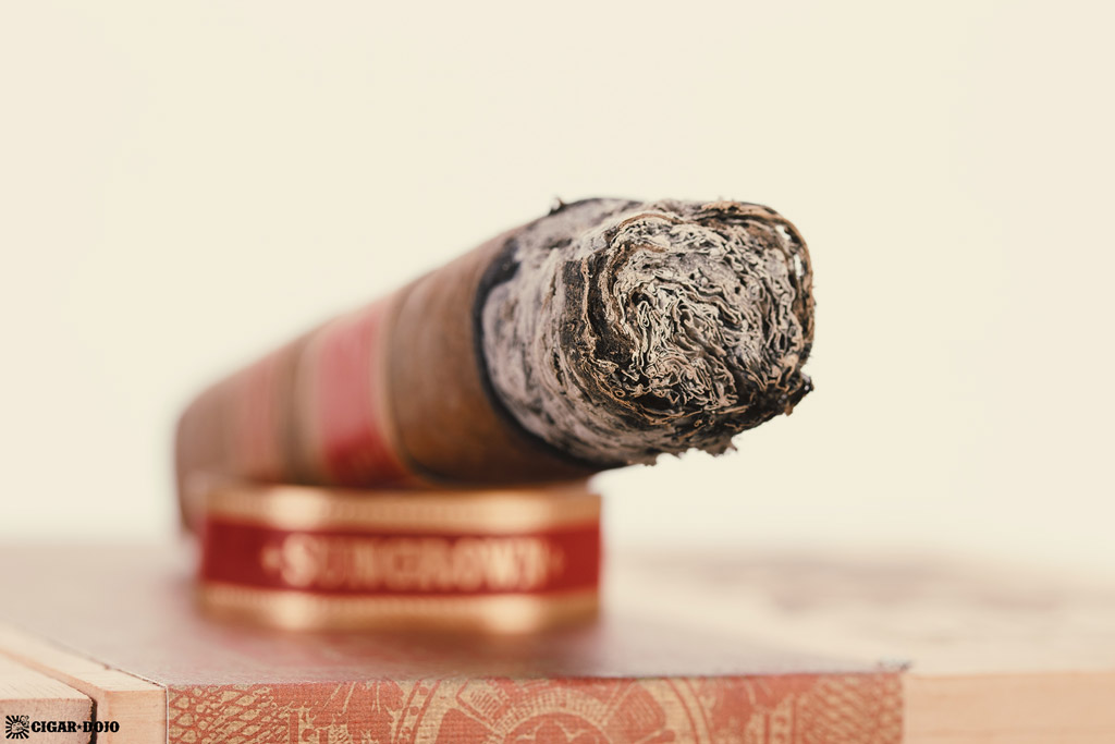 Drew Estate Undercrown Dogma Sun Grown cigar ash closeup
