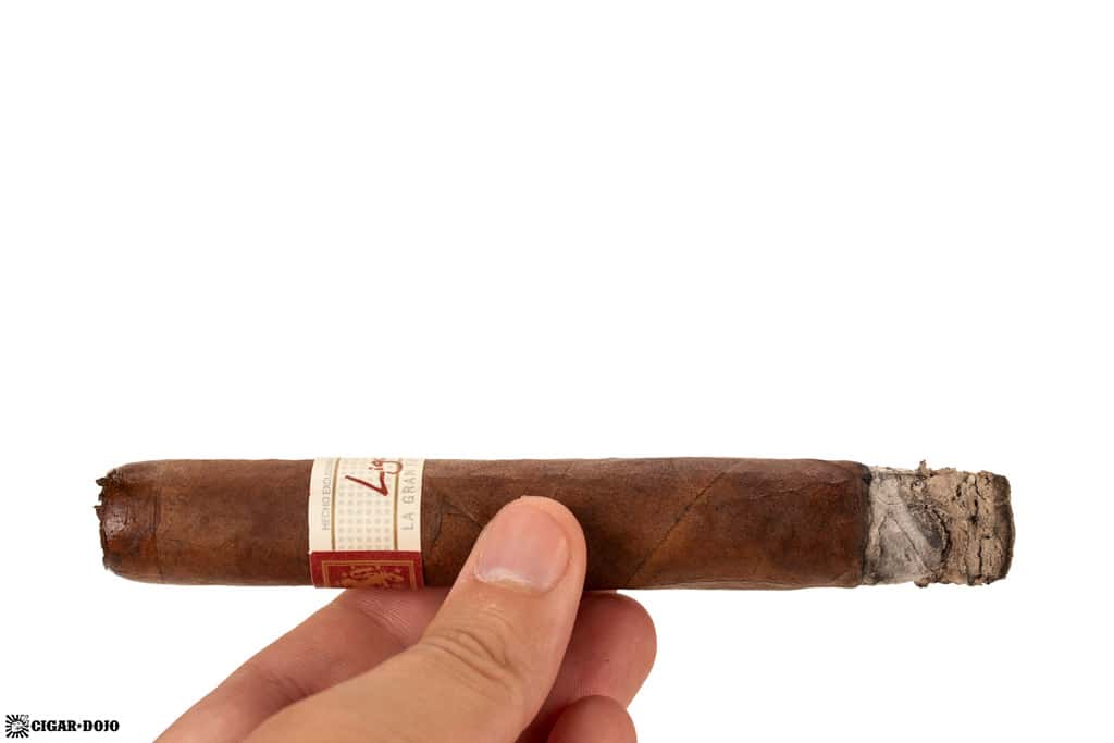 Liga Privada H99 Toro cigar smoking side view