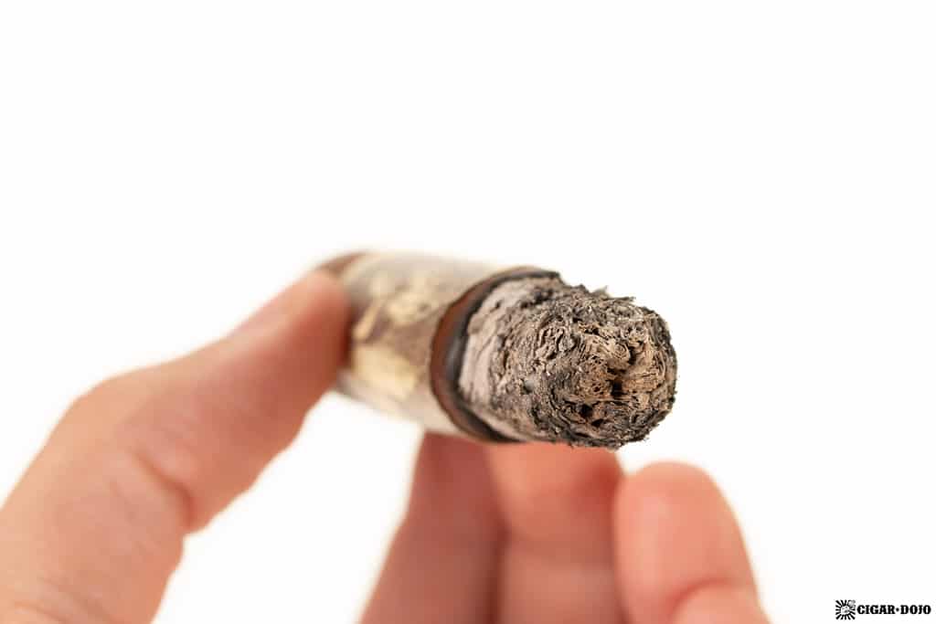 Buffalo Trace Toro cigar ash