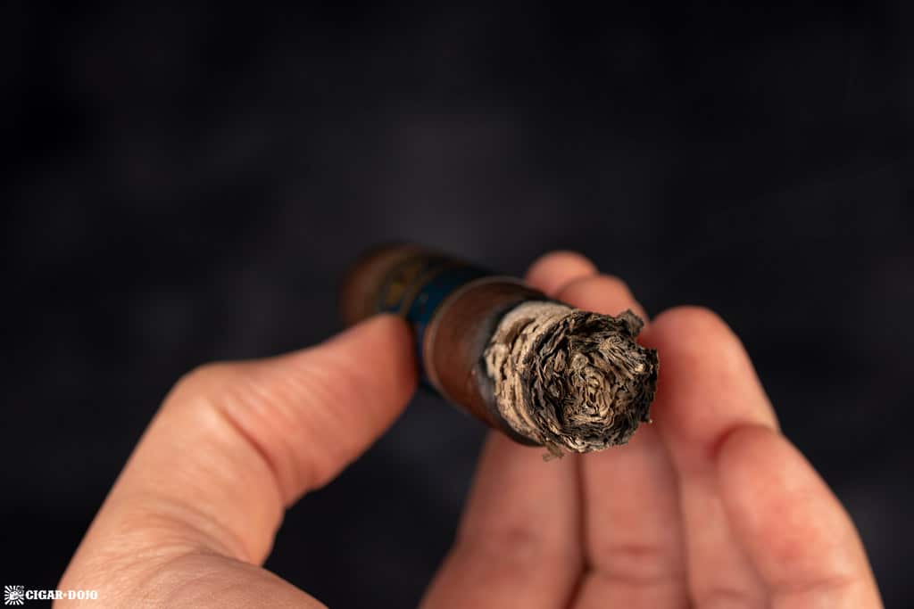 Montecristo Epic Vintage 12 Toro cigar ash