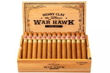 Henry Clay War Hawk Churchill cigars box open