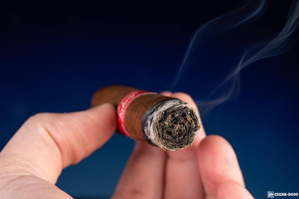 Tatuaje Havana VI Verocú Blue No. 1 cigar ash smoking