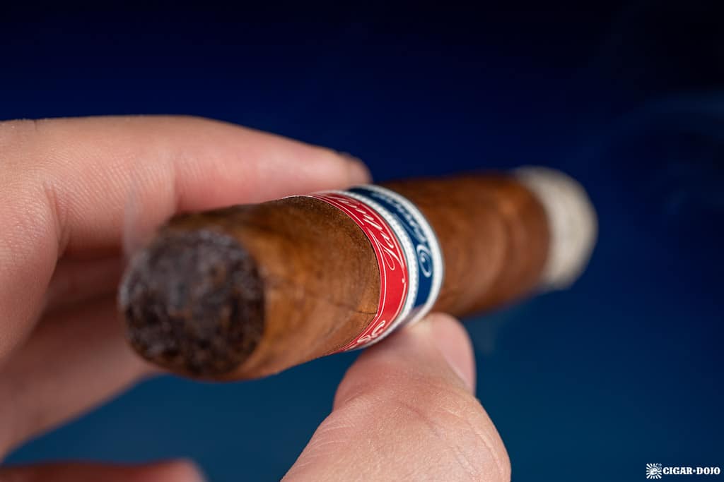 Tatuaje Havana VI Verocú Blue No. 1 cigar smoking