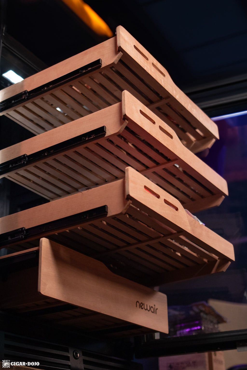 Newair NCH1K5BK00 1500 count humidor extended shelves and drawer