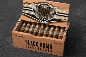 United Black Bomb Firecracker cigar box open