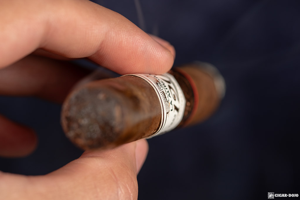La Aurora 120 Anniversary Robusto cigar smoking