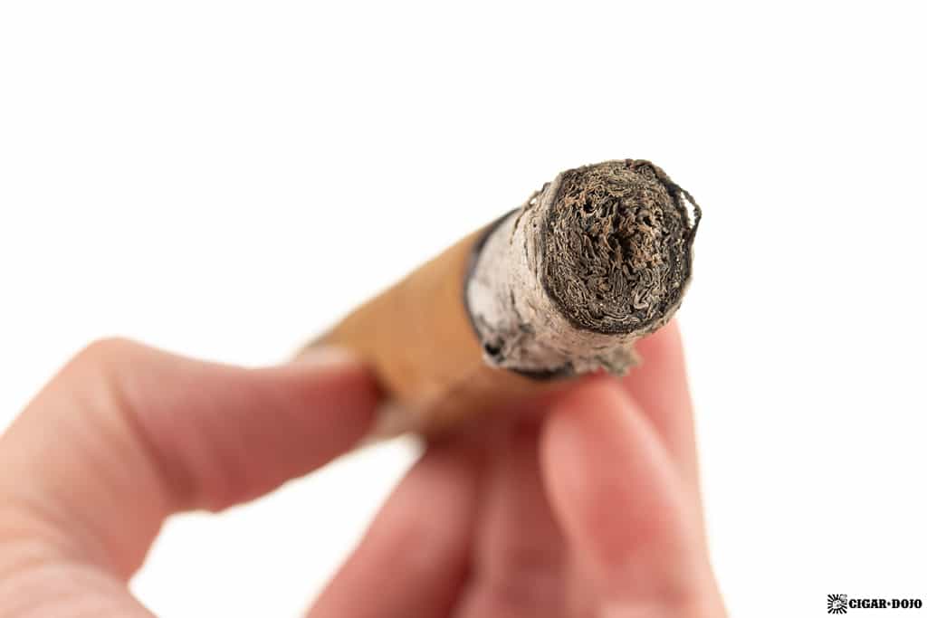 Drew Estate Blackened S84 Toro cigar ash