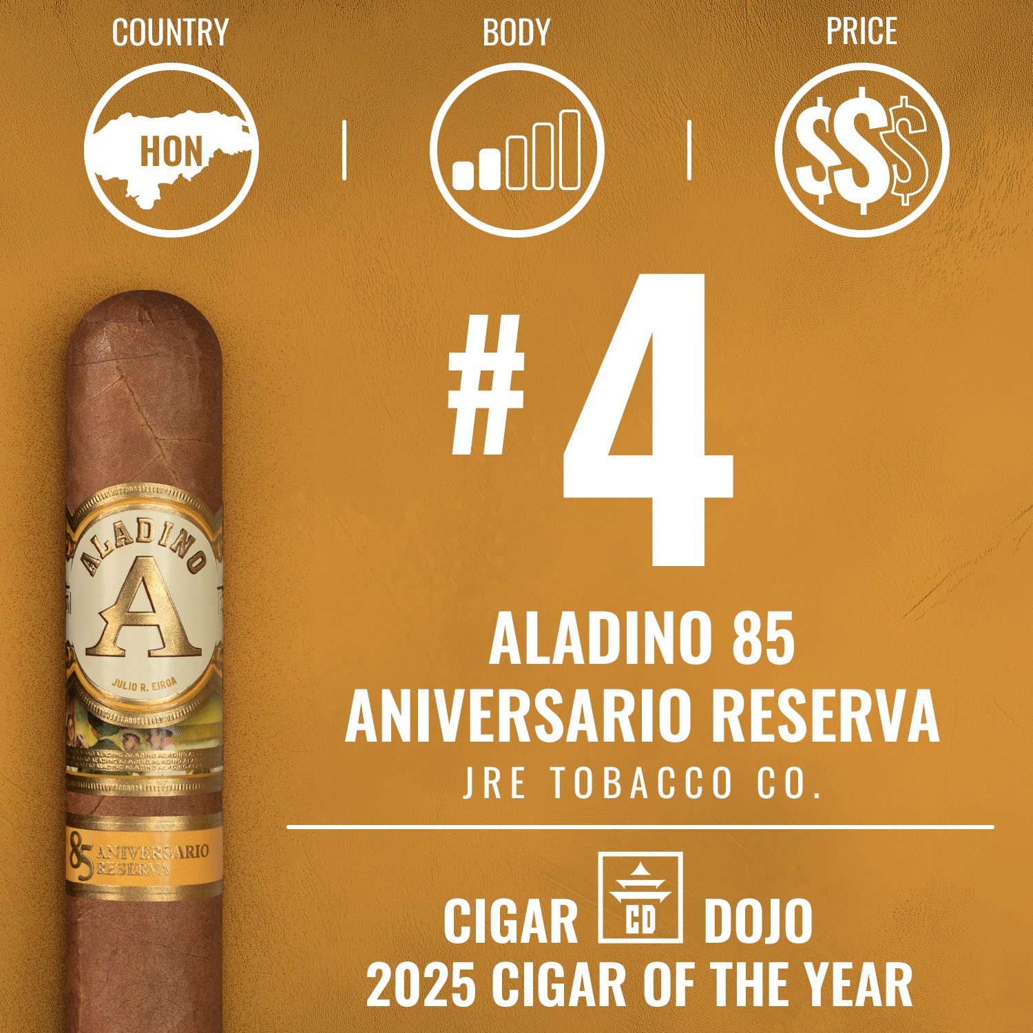 Aladino 85 Aniversario Reserva - No. 4 Cigar of the Year 2025