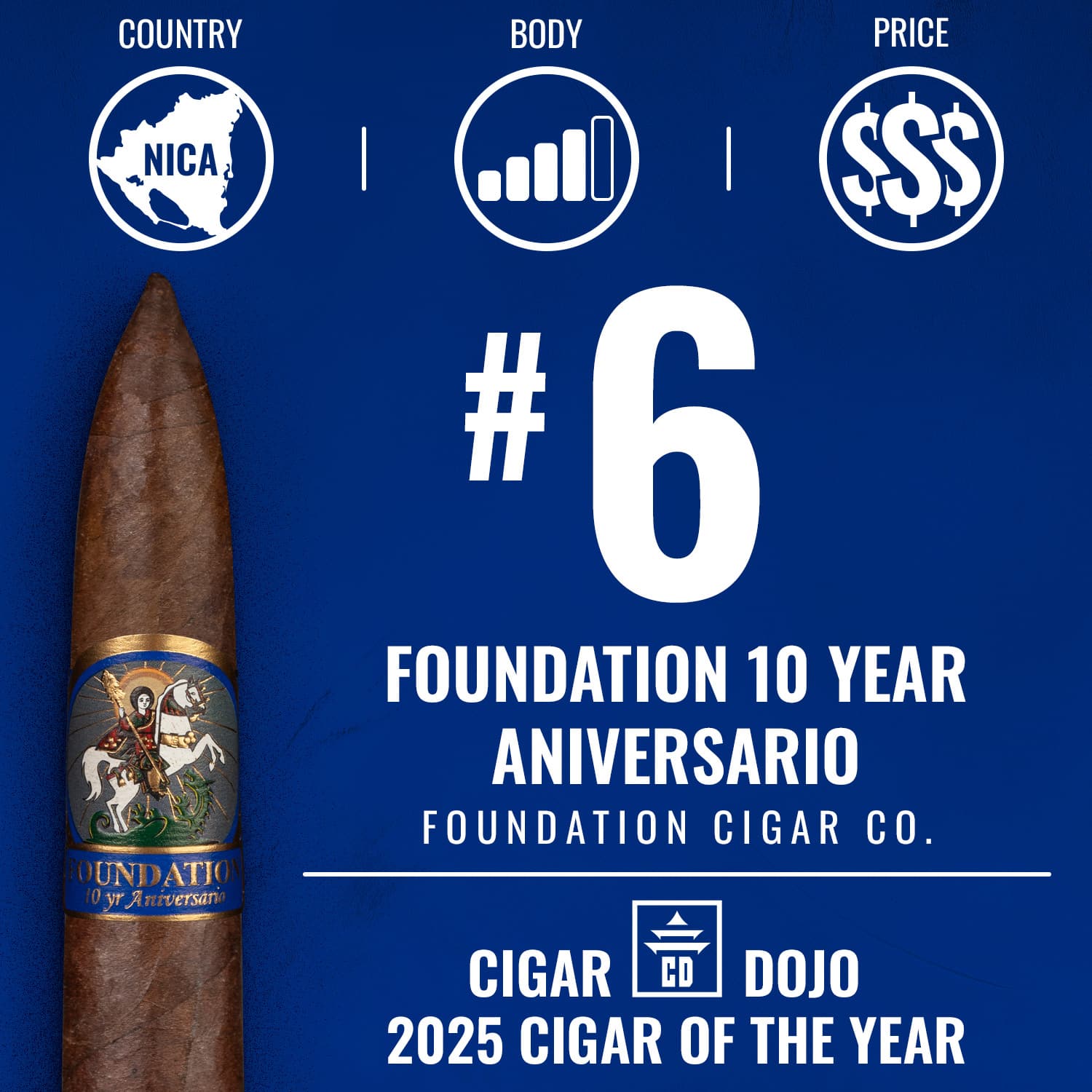 Foundation 10 Year Aniversario - No. 6 Cigar of the Year 2025